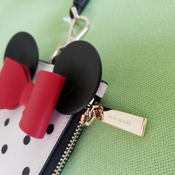 KATE SPADE DISNEY MINNIE MOUSE LANYARD ID CARD CASE:NWT POLKA DOTS/BOW - Picture 10 of 12